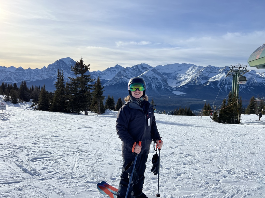 Bill Parker skiing in the mountains